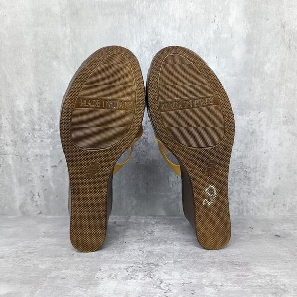 Italian Shoemaker Yellow‎ Sparkling Wedge Heeled Sandals Size 7.5 Made in Italy - Picture 7 of 7
